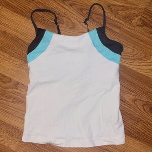 Lululemon Tank with Black & Aqua Accents - Size 2